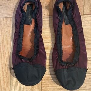 LANVIN SILK BALLET FLAT- SZ 37